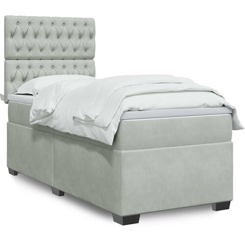 Box spring krevet s madracem svjetlosivi 90x190 cm bar&scaron;unasti Cijene