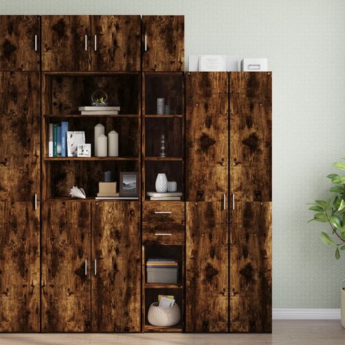 VidaXL Ozka omara za shranjevanje dim. hrast 30x42,5x225 cm inž. les Slike
