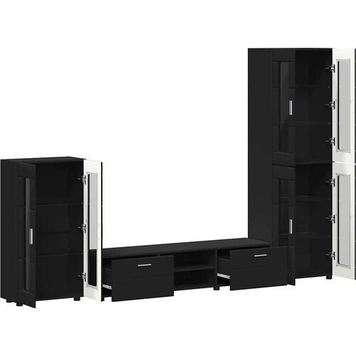  Set TV komoda FLORIN 3 kom. Crna Konstruirano drvo Slike