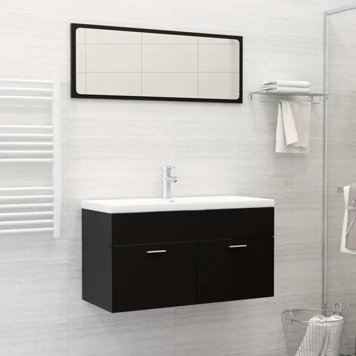 Komplet kopalniškega pohištva črne barve iverna plošča