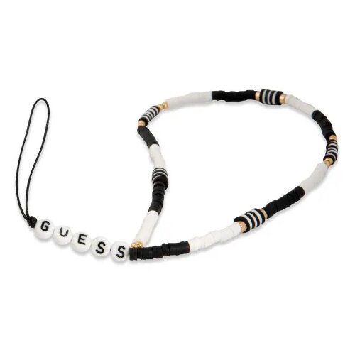 Guess GUSTBOHP zapestnica / obesek za telefon - Heishi Beads črno bel Slike