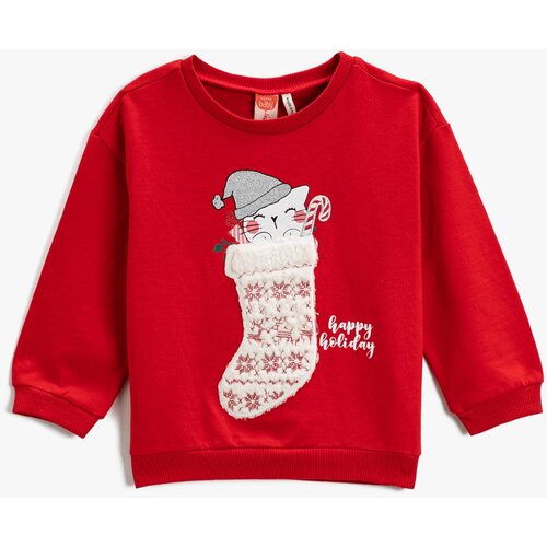Koton Long Sleeve Crewneck Sweatshirt with Applique Detailed Cotton. Slike