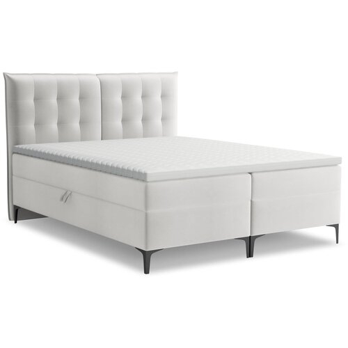 Makamii Svijetlo sivi boxspring krevet s prostorom za odlaganje 140x200 cm Mikana – Cijene