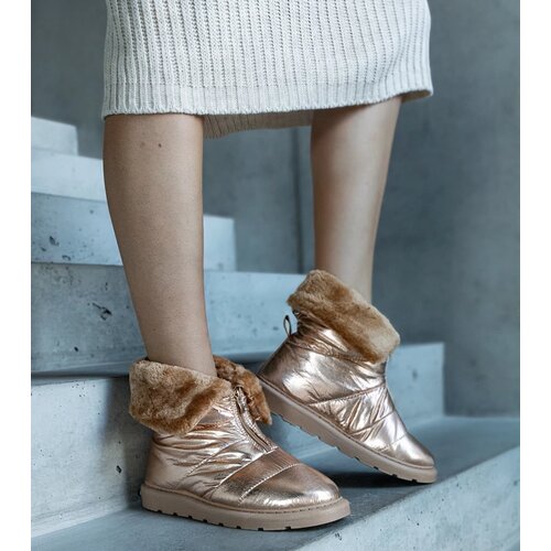 Gemre Golden insulated snow boots with a collar Edidda Cene