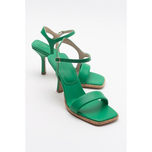 LuviShoes Novel Green Skin Women's Heeled Shoes Cene
