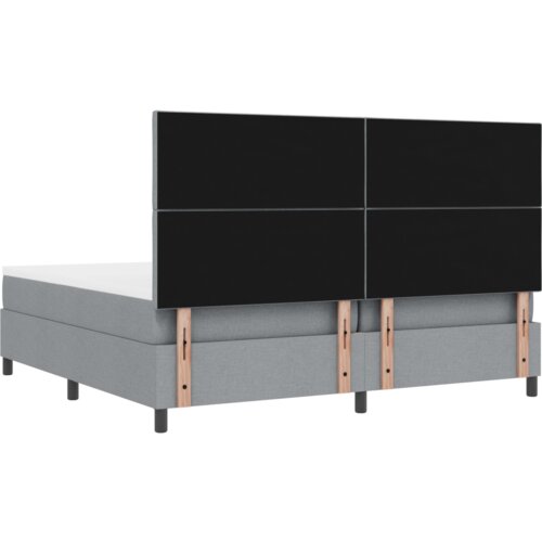  Krevet s kutijom s madracem &amp;amp;amp LED svjetlom Siva 200x200 cm Tkanina Slike