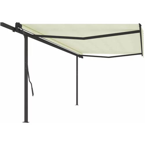  Avtomatsko zložljiva tenda s stebrički 5x3,5 m krem, (20702803)