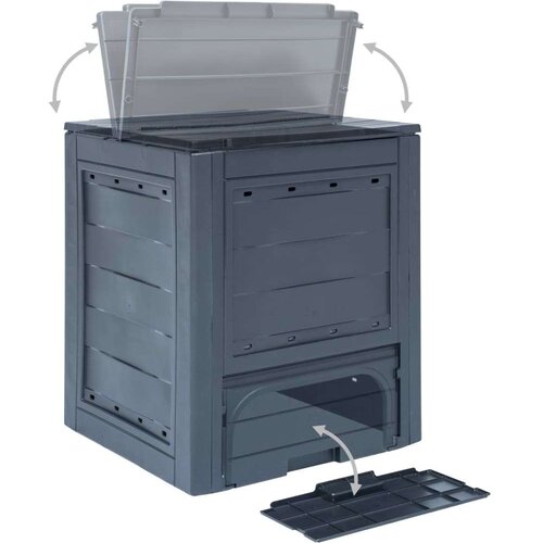  Vrtni kompostnik 3 kosi sive barve 60x60x73 cm 780 L Slike