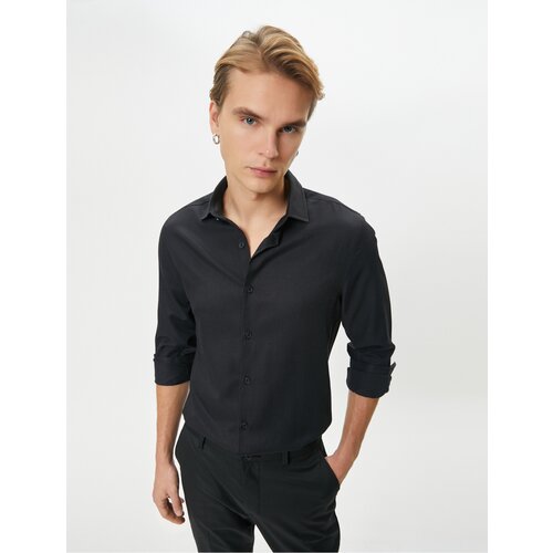 Koton Classic Shirt Half Italian Collar Buttoned Long Sleeve Slike