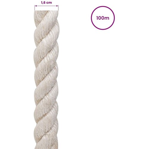  Uže od jute 16 mm Bijela 100% Juta Tossa - 16 mm 100 m Bijela Cene