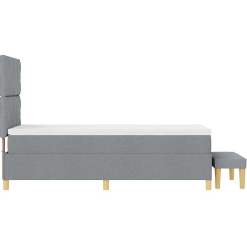 vidaXL Krevet s podnicom s madracem i klupom svijetlosive boje 90x200 cm tkanina Cijene