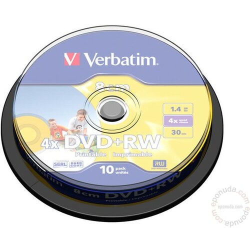 Verbatim DVD+RW 8CM 1.46GB 43641 PRINTABLE disk Slike