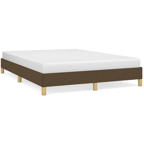 Maison Chic Posteljni okvir - Dvoposteljna postelja - Zakonska postelja brez vzmetnice temno rjav 140x190 cm blago-J12790, (21765500) Slike
