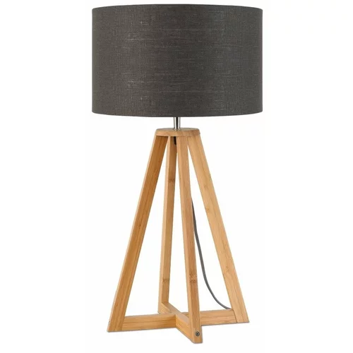 Good&Mojo Stolna lampa s tamno sivim sjenilom i Good & Mojo Everest bambusovom konstrukcijom