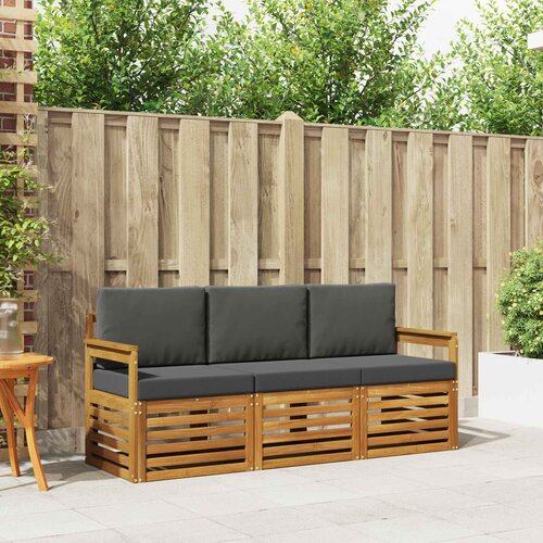  Setovi sofa 3 pcs Prirodna i antracit Čvrsto drvo akacije Slike