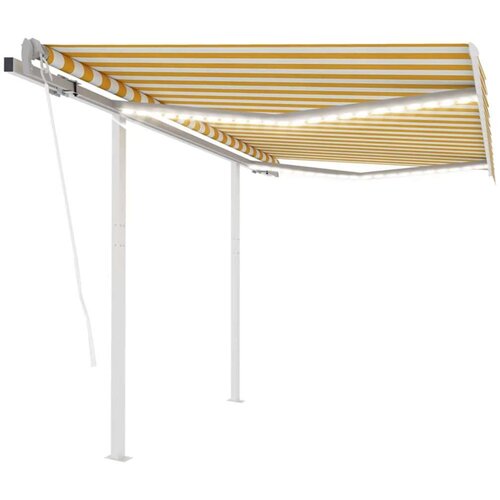  Avtomatska tenda LED + senzor 3,5x2,5 m rumena in bela, (20728740) Cene