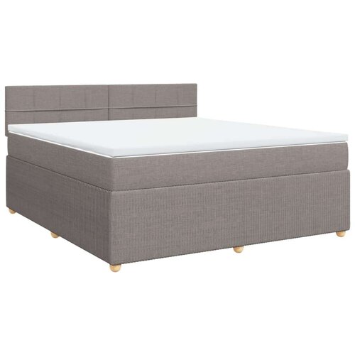 VidaXL Krevet s oprugama i madracem smeđesivi 180x200 cm tkanina Slike