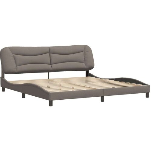 VidaXL Okvir za krevet s uzglavljem smeđesivi 200 x 200 cm od tkanine Slike