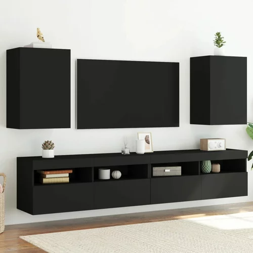 vidaXL Stenske TV omarice 2 kosa črne 40,5x30x60 cm inženirski les