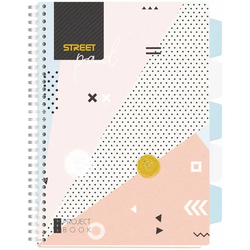 STREET Zvezek A4 Pad Color s špiralo, črte, 100 listov