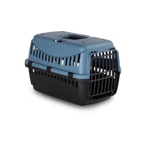 MP BERGAMO gipsy eco transporter za ljubimce sa plastičnim vratima, 58x38x38cm, plavo-crni Slike