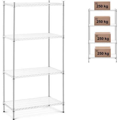 Royal Catering Delavniška polica iz kromirane žice, 4 police + 4 podloge, do 1 t 1000 kg, 90x45x180 cm, (21387815) Cene