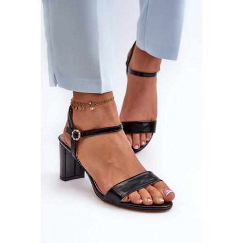 PE1 Black Sandals with Heel Glindra Cene