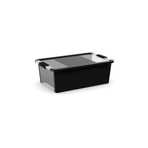 Kis Crna plastična kutija za pohranu s poklopcem 55x35x19 cm Bi-Box M &amp;ndash; Slike