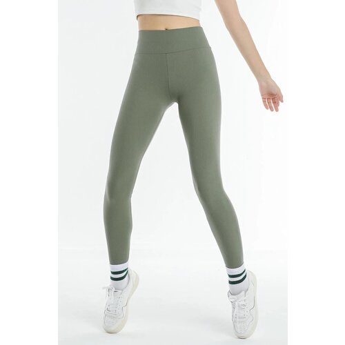 Dewberry 80927 High Waist Ribbed Interlock Womens Tights-MINT Cene
