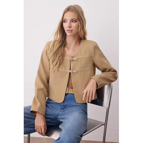 TRENDYOLMILLA ženska jakna Twoaw26Ce00019, bež-bež Cene