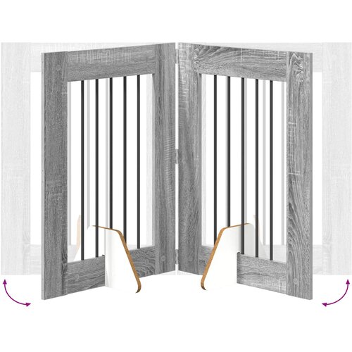  Vrata za pse s postoljem 2 pcs Siva sonoma 60 x 80 cm Slike