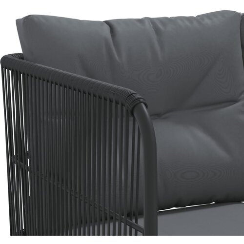  Set vrtnih sofa s jastucima crni od čelika i tekstilena Slike