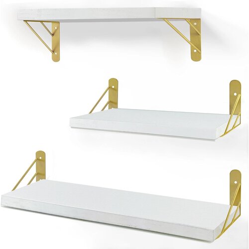 ZVZM 3x lesena stenska polica - 43&amp;times;16&amp;times;7,5 cm Slike