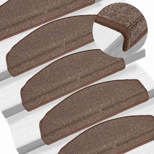  Prostirke za stepenice 15 kom 65x24x4 cm boje kave, poluokrugle, velike Cene