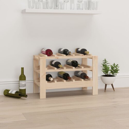 VidaXL Stojalo za vino 61,5x30x42 cm trdna borovina Slike