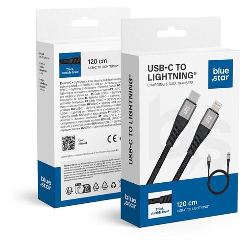 Blue Star kabal  type c na lightning 2.4A DC-003 1.2m crni Cene