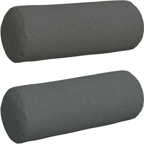 VidaXL valjkasti jastučići 2 pcs tamno siva &amp;Oslash; 25 x 70 cm tkanina Slike
