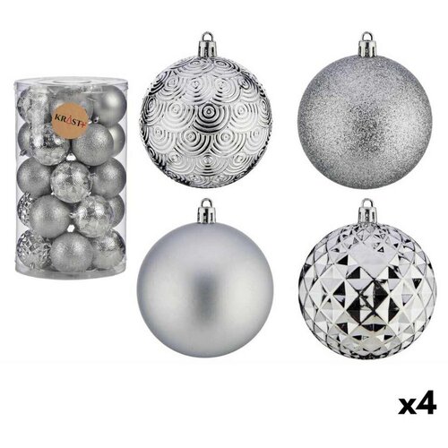  Set božićnih kuglica Srebrna PVC Ø 8 cm (4 kom.) Cijene