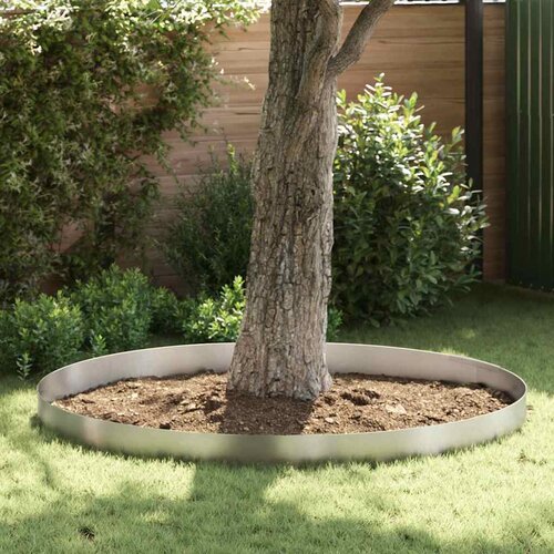 VidaXL ograje za vrt 4 pcs srebrna 450 x 20 cm nerjaveče jeklo Slike