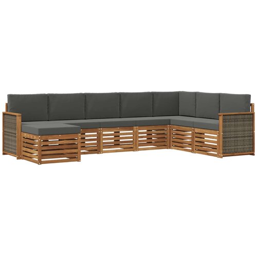vidaXL Zunanja garnitura za sedenje 6 pcs Naravna in antracitna, (5000280789) Cene