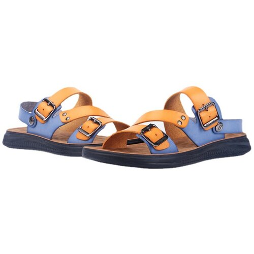 INF Mo&scaron;ki modni sandali za na plažo - zračni in udobni odprti dizajn Blue+Orange 44, (5000158639) Cene