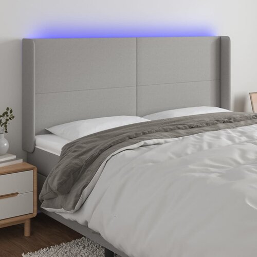  LED uzglavlje svjetlosivo 163 x 16 x 118/128 cm od tkanine Cijene