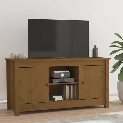 TV omarica medeno rjava 103x36,5x52 cm trdna borovina, (20731197)