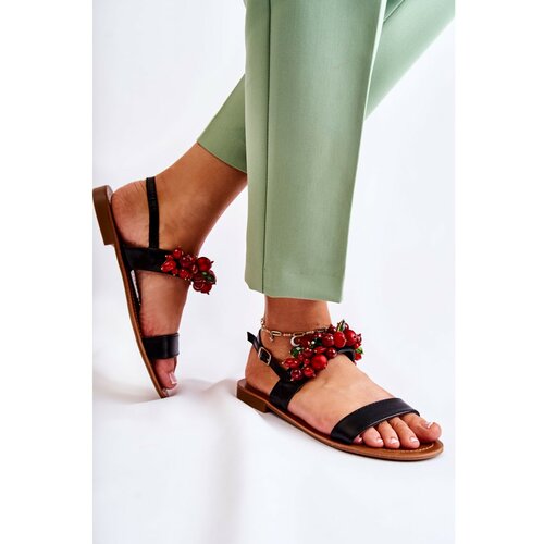 Kesi Fashionable Sandals With Beads Black Hally Slike