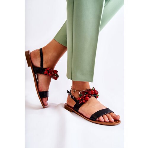 Kesi Fashionable Sandals With Beads Black Hally Slike