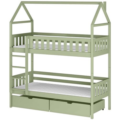 Molarem Home Drveni dječji krevet na kat Gaja s ladicom - olive - 180x80 cm - Bez madraca Cijene
