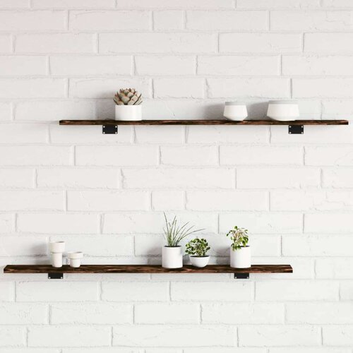 VidaXL Zidne police 4 kom boja hrasta 100x10x1 5 cm konstruirano drvo Slike