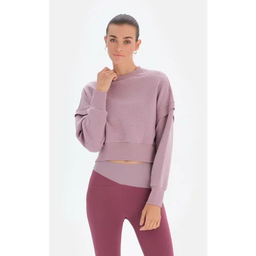 Dagi Women's Lilac Quilted Crop Sweatshirts