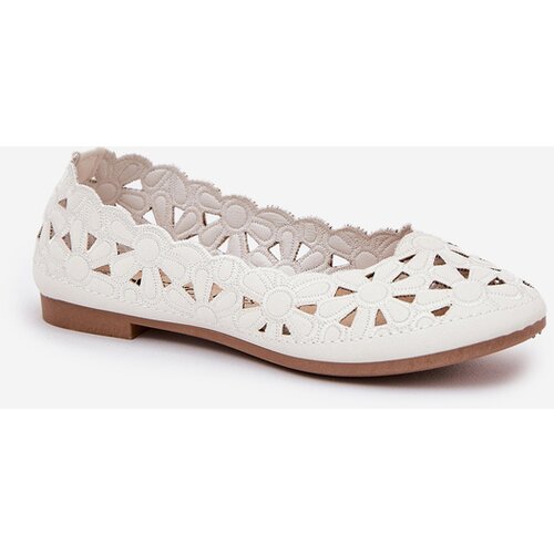 EVENTO Boto Perforated Children's Ballerinas With Glitter White Zindira Cene