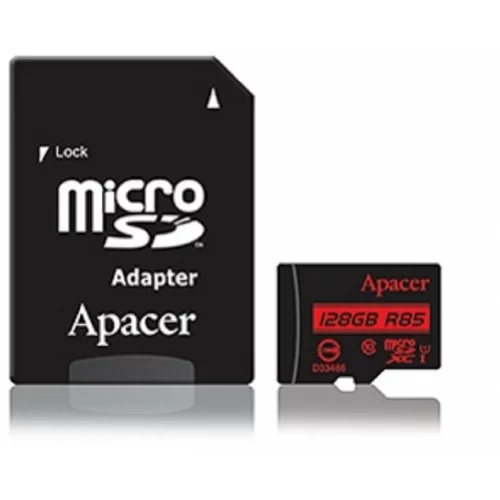 Apacer Pomnilniška kartica microSD XC 128GB UHS-I U1 R85 Class 10 + adapter AP128GMCSX10U5-R